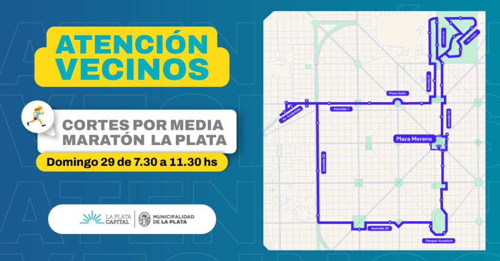 La Plata se prepara para la Media Maratón: cortes de tránsito y detalles clave