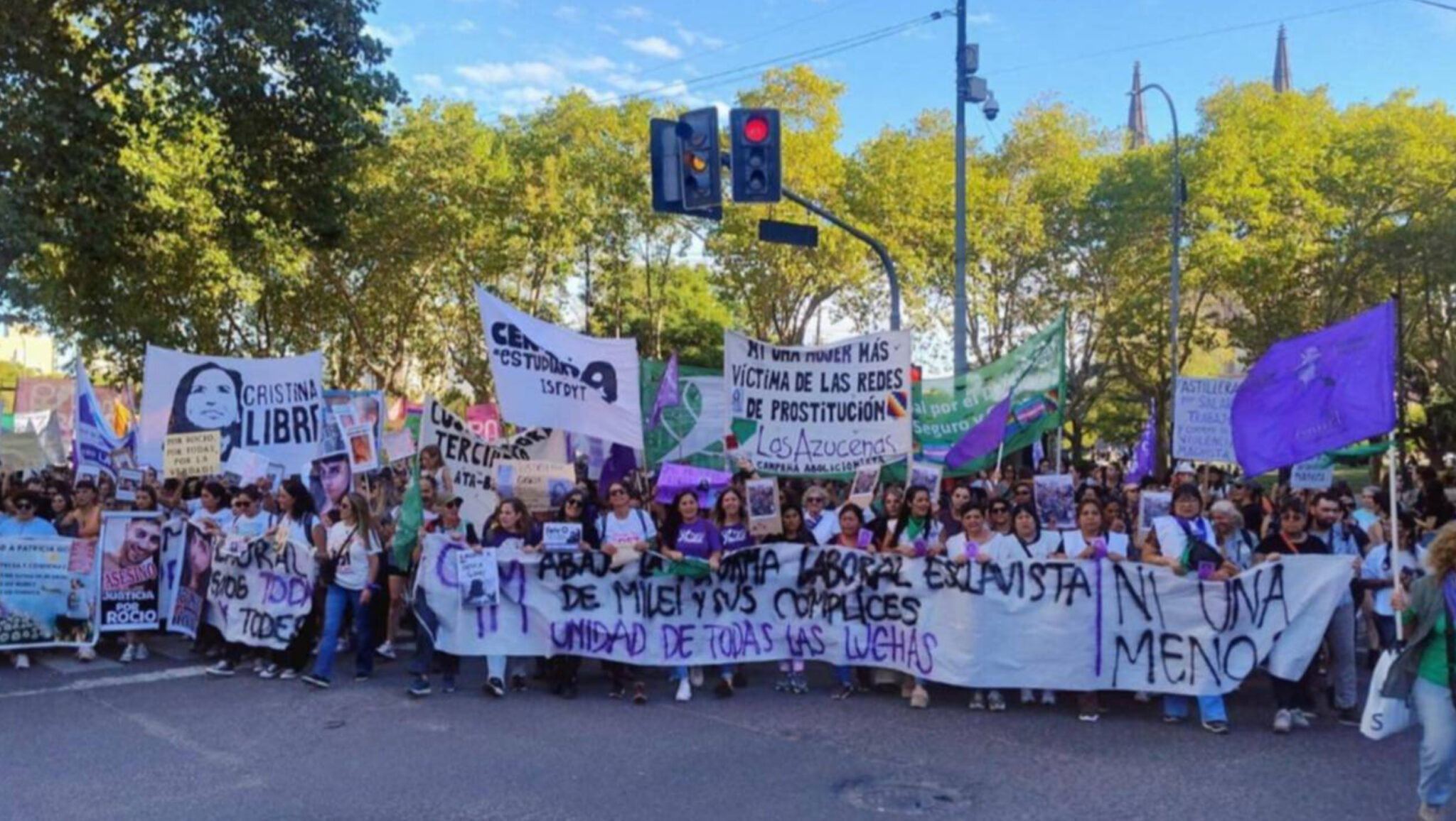 8M en La Plata: Miles de mujeres marcharon contra la reforma laboral de ...