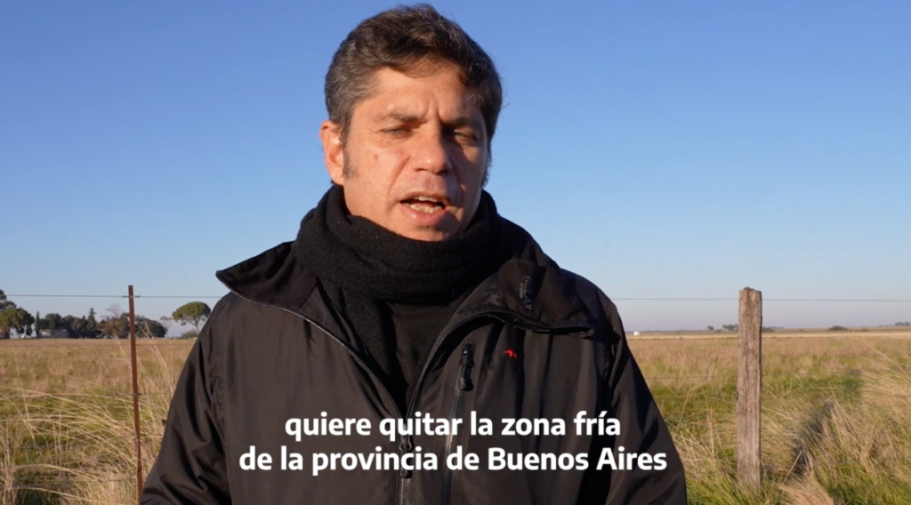 Kicillof advirtió que la quita de la Zona Fría afectará a 5 millones de bonaerenses