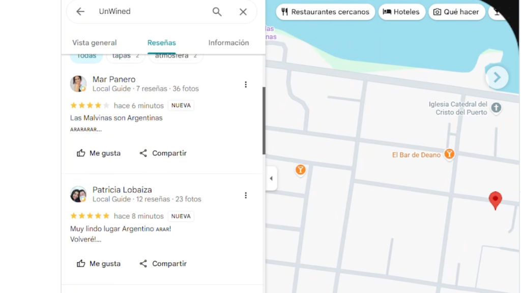 La bandera de Malvinas post Mundial se mudó a las reseñas de Google: la campaña viral que también prendió en La Plata