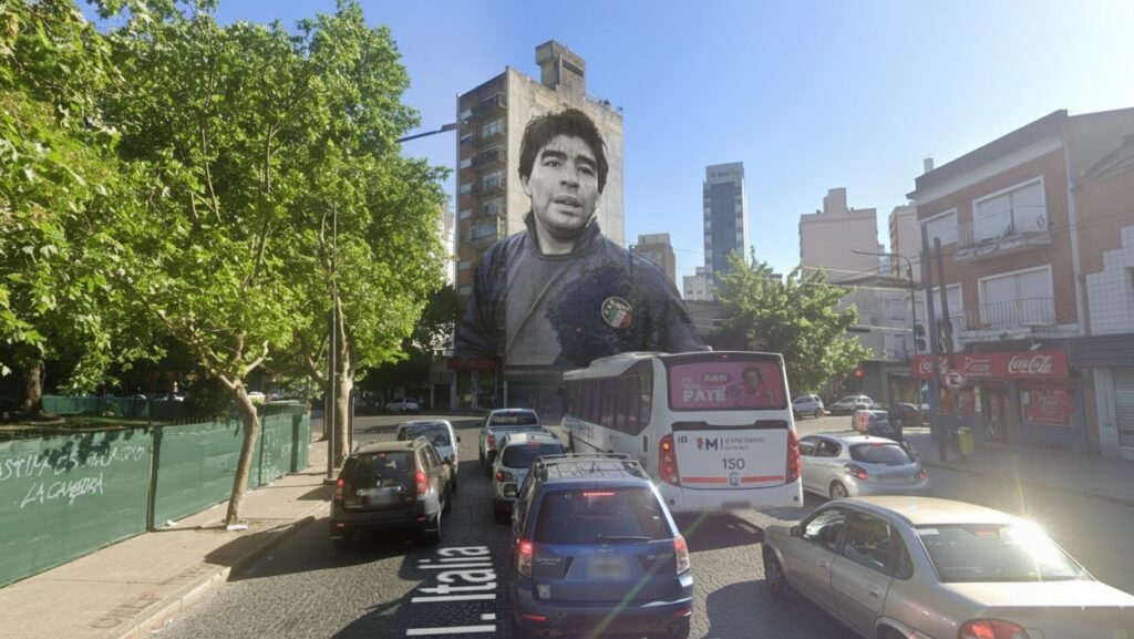 Proponen transformar el paisaje de Plaza Italia con un mural gigante en homenaje a Maradona