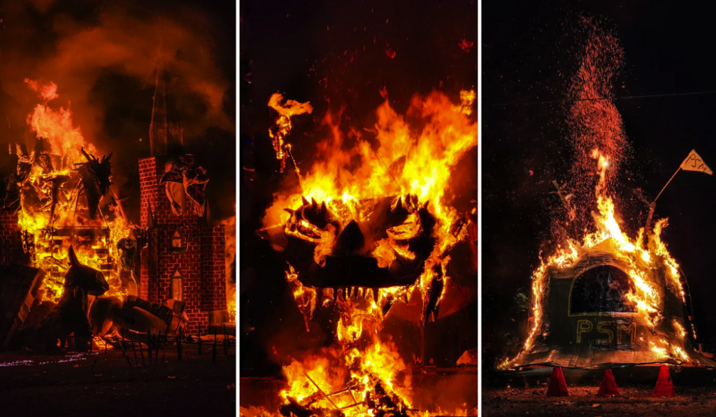 Quema de muñecos en La Plata: vecinos desafían la prohibición municipal y arman un mapa alternativo