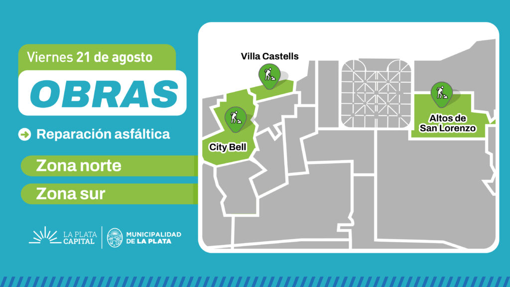 El Municipio repara el asfalto este viernes en City Bell, Villa Castells y Altos de San Lorenzo