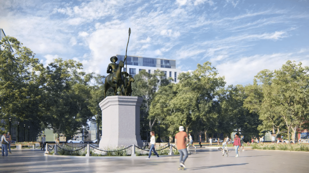 Plaza España: reclaman definiciones al Municipio sobre el futuro del monumento en medio de la remodelación